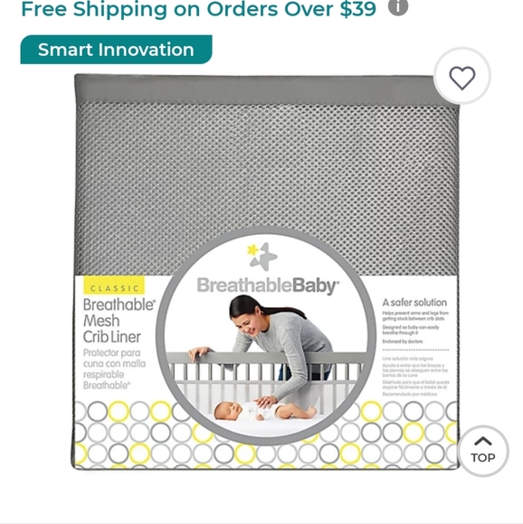 Breathable baby mesh crib liner - Picture 3 of 4